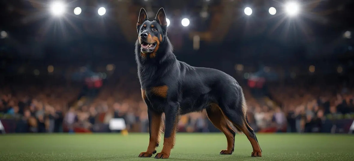 a Belgian Sheepdog at a dog show