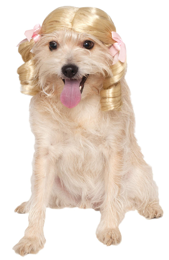 Pets Blonde Cheerleader Costume Wig - Small/Medium - Pet Costumes & Accessories 1