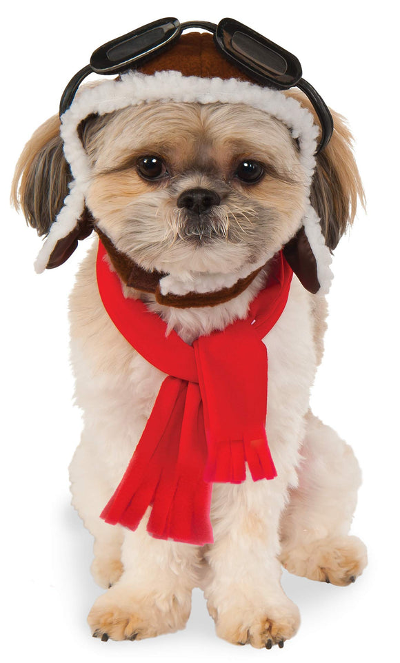 Pets Aviator Hat and Scarf Costume Accessory Set - Small/Medium - Pet Costumes & Accessories 1