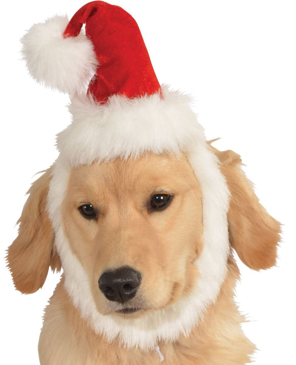 Pets Christmas Santa Hat - Various Colors - Small/Medium / Red w/ Beard - Pet Costumes & Accessories 4