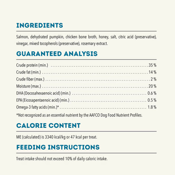 Dog food label with ingredients, guaranteed analysis, calorie content, and feeding instructions.