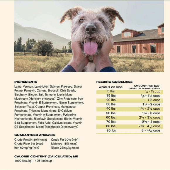 Ingredients and Feed Guide of Badlands Ranch Superfood Complete Premium Air Dried  Dog Food - Lamb and Venison