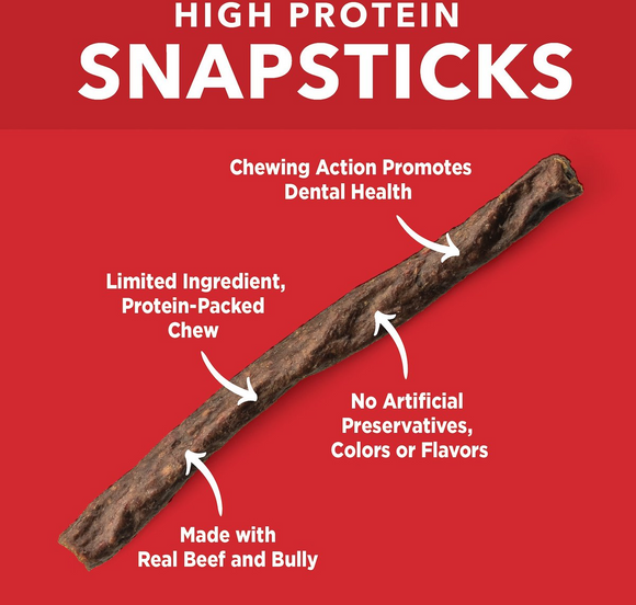 Barkworthies Bully Snapsticks 6’’ (5 chews) - Dog Treats 3