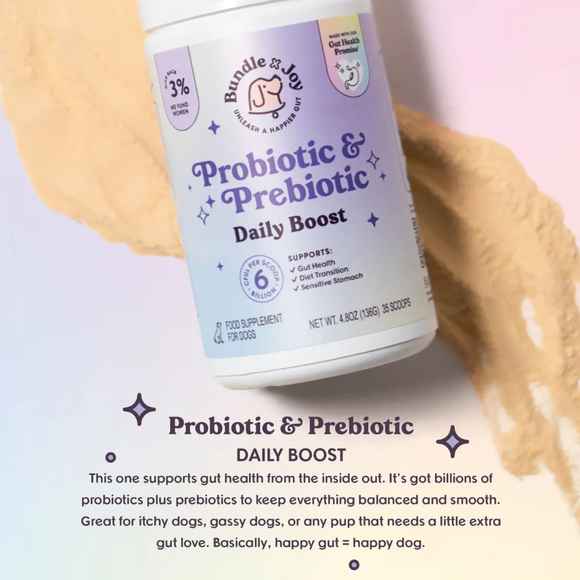 Bundle x Joy Probiotic & Prebiotic Daily Boost Supplement for Dogs (4.8 oz) - Pet Vitamins & Supplements 3