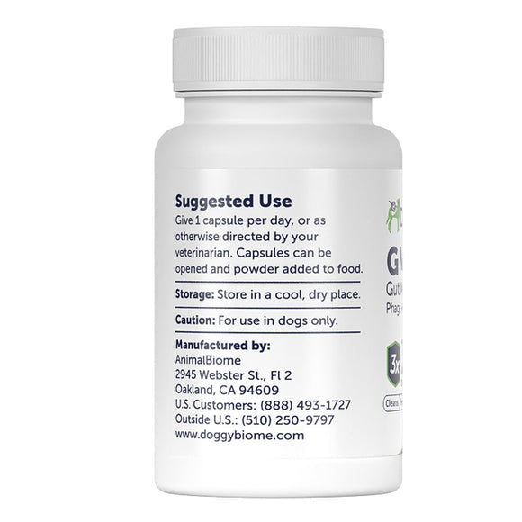 White supplement bottle with label on a white background