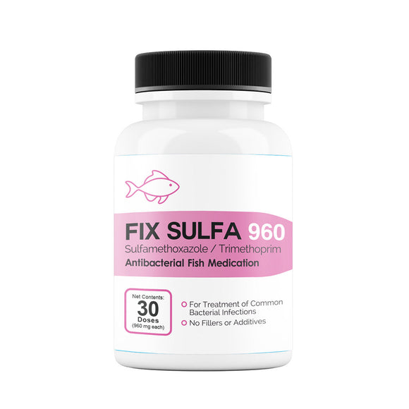 Fix Sulfa (Sulfamethoxazole/ Trimethoprim) Tablets Fish Antibiotics - 960-mg (30-count) - Fish Medication and Vitamins 1
