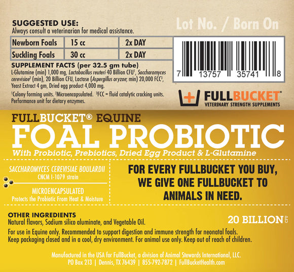 Fullbucket Foal Probiotic Paste (10 tube) - Horse Vitamins & Supplements 4
