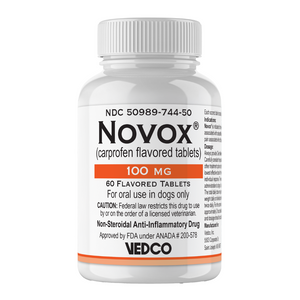 Novox (Carprofen) Chewable Tablets for Dogs 100mg - 60 chewables - Pet Medicine 1
