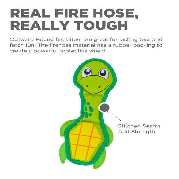 Outward Hound Fire Biterz Sea Turtle Green Dog Toy (Medium)