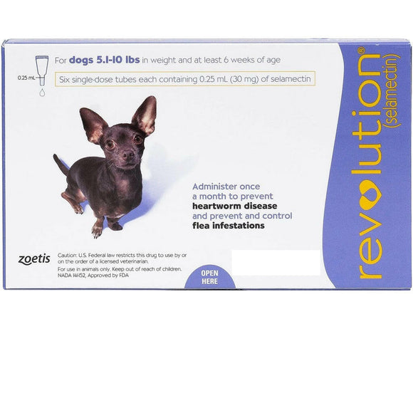 Revolution Topical Solution for Dogs - 5.1-10 lbs (Purple) / 12 Doses - Pet Medicine 7