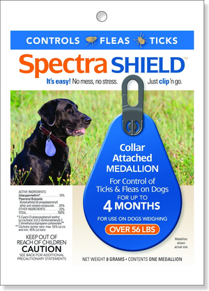 Spectra Shield Flea & Tick Collar Medallion for Dogs - Dogs Over 56 lbs - Pet Flea & Tick Control 1