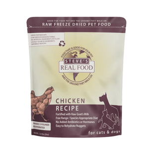 Steve’s Real Food Chicken Recipe Freeze-Dried Pet Food for Cats & Dogs (1.25 lb) - Freeze-Dried Dog & Cat Food 1
