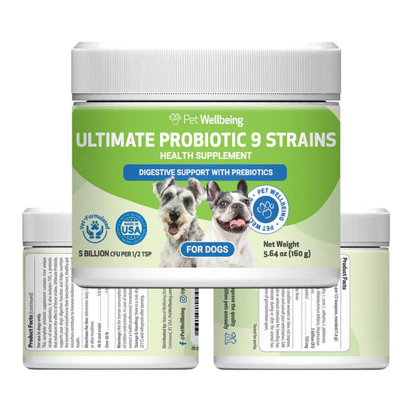 Ultimate Probiotic 9 Strains with Prebiotics for Dogs (11.29 oz) - cat Vitamins & Supplements 14