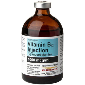 Vitamin B12 (Generic) Injectable Solution for Pets, 100-ml (1000mcg/ml)