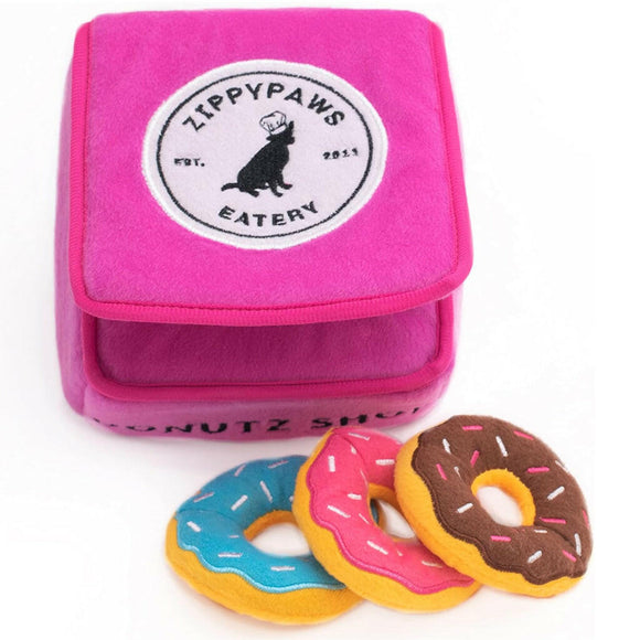 Zippy Paws Burrow Donutz Box Interactive Colorful Squeaky Toy For Dog (Medium)